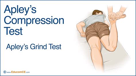 knee orthopedic tests apley compression with external rotation|modified bounce home test.